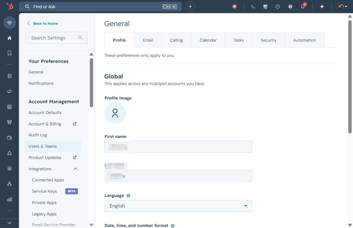 Click the Users & Teams option