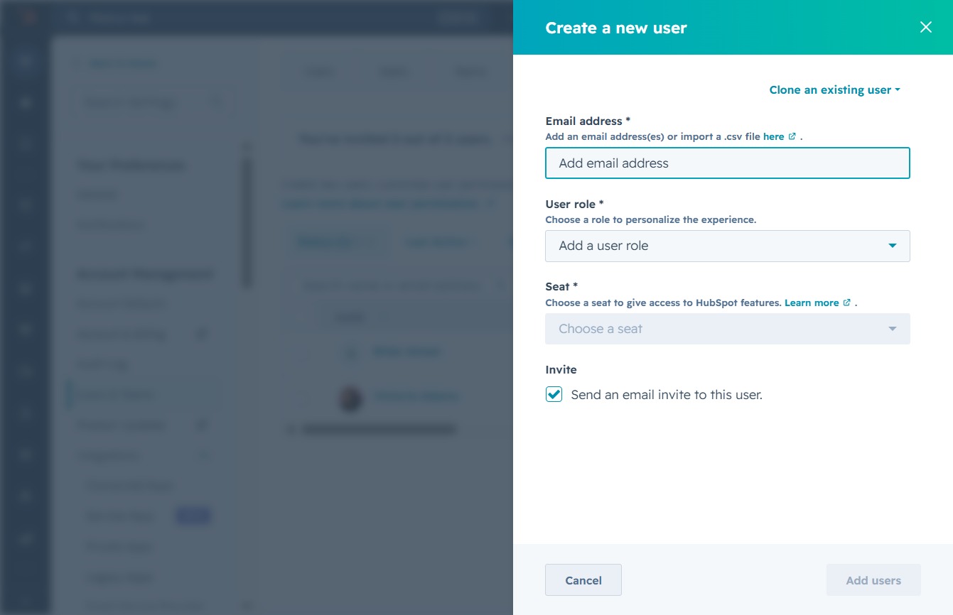 Click the Add email address field