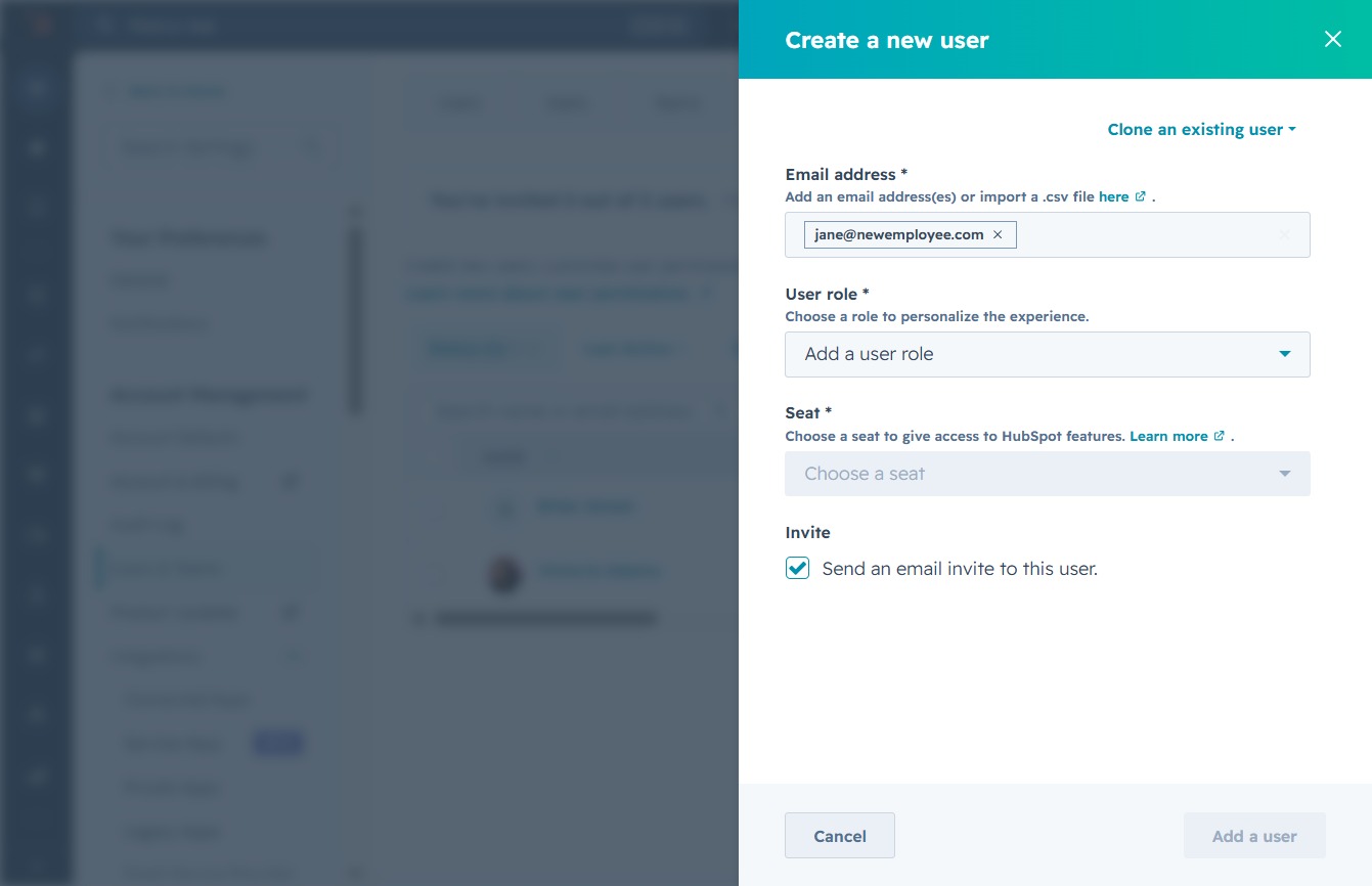 Click the Add a user role option