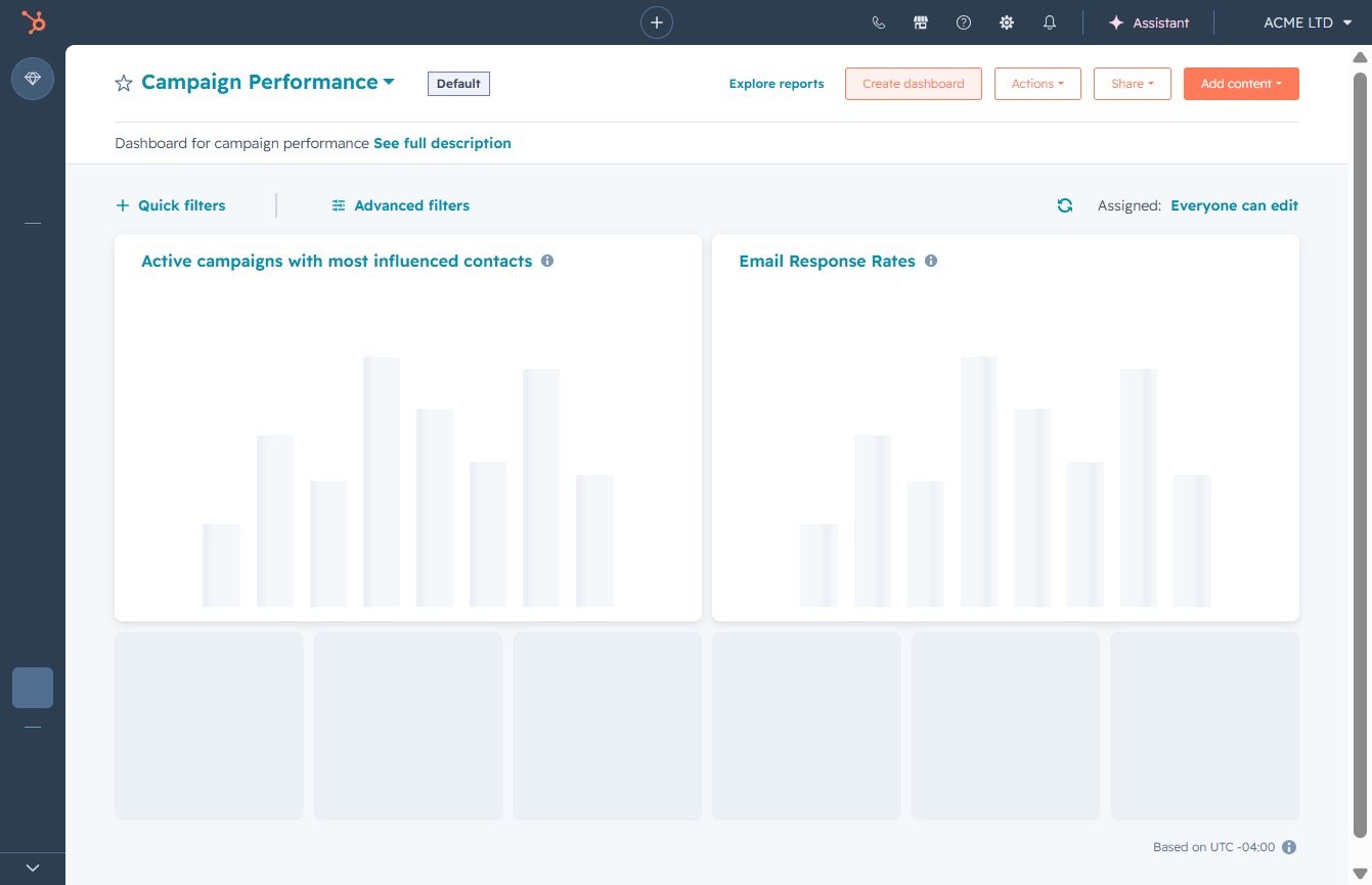 Click the Create dashboard button
