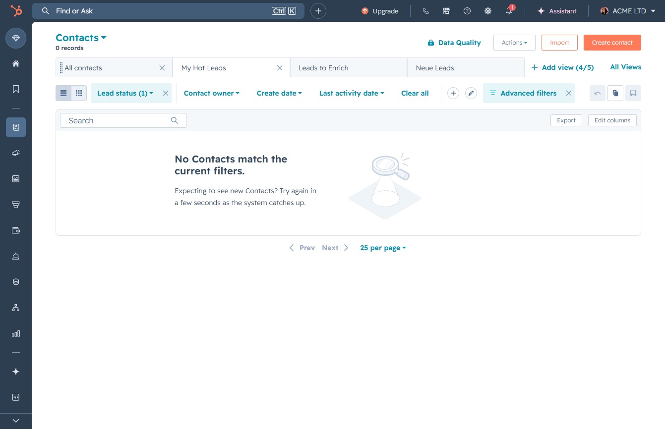 Click the All contacts option