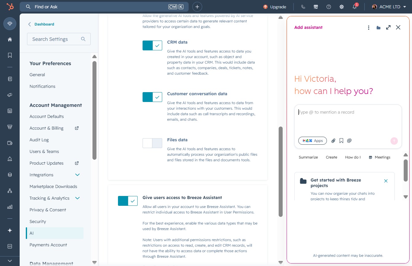 Click here to access assistant features