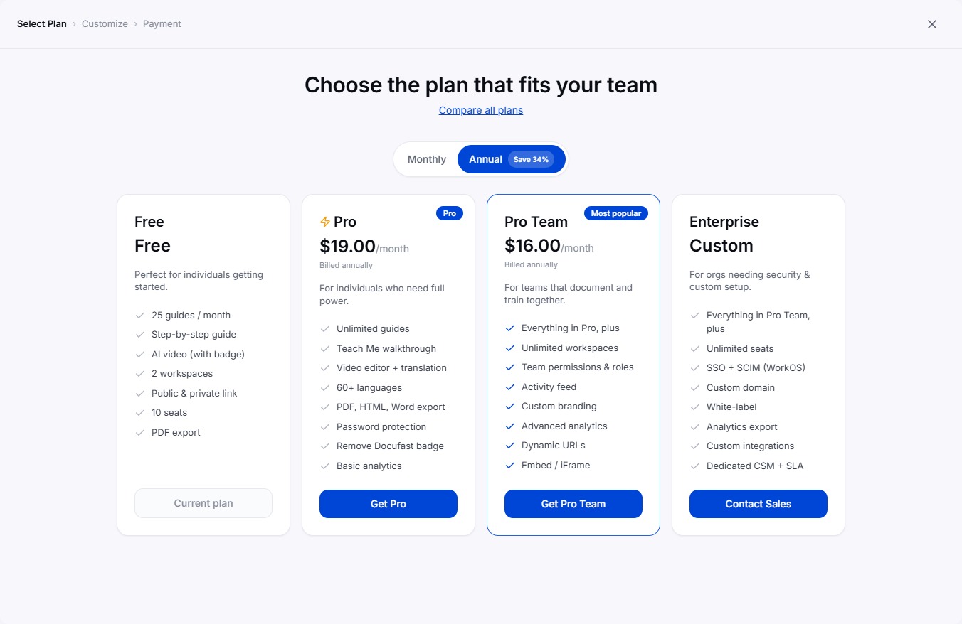 Click the Compare all plans link