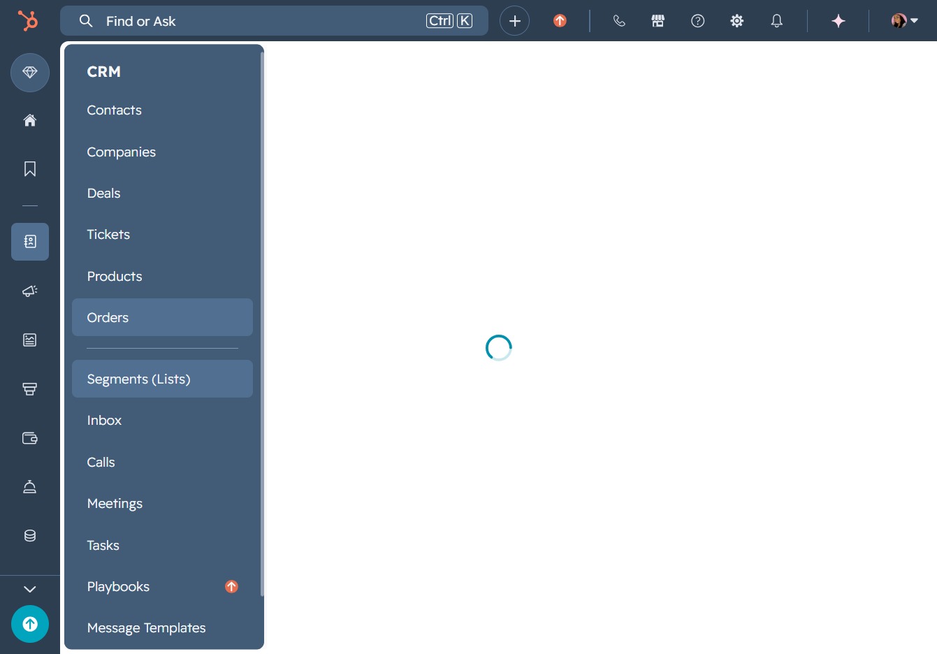 Click the Segments (Lists) option