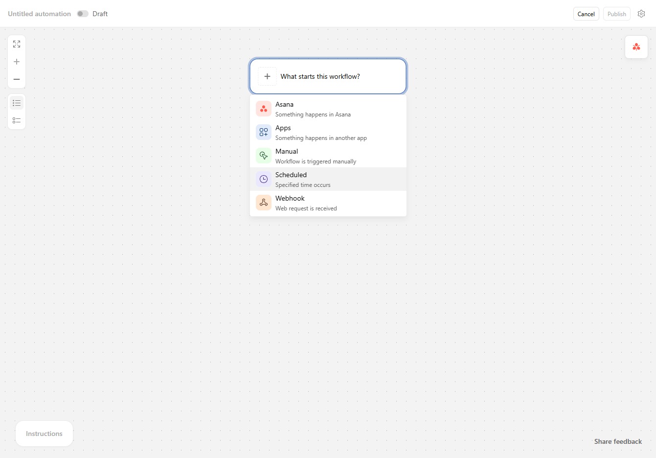 Click Scheduled