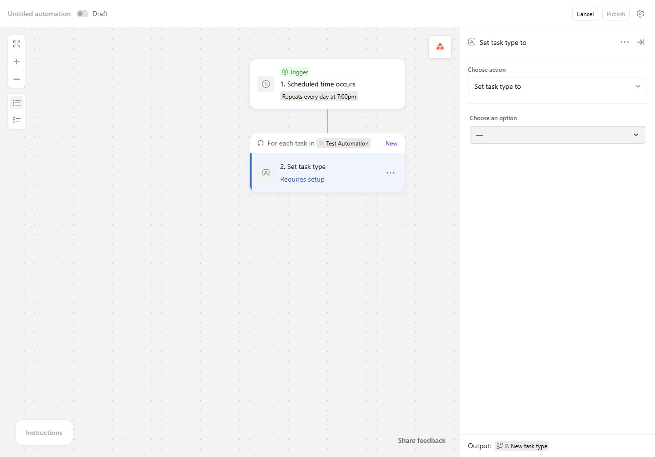 Click Set task type to