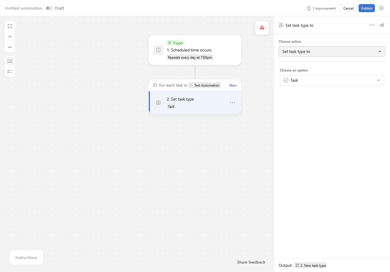 Click Set task type to