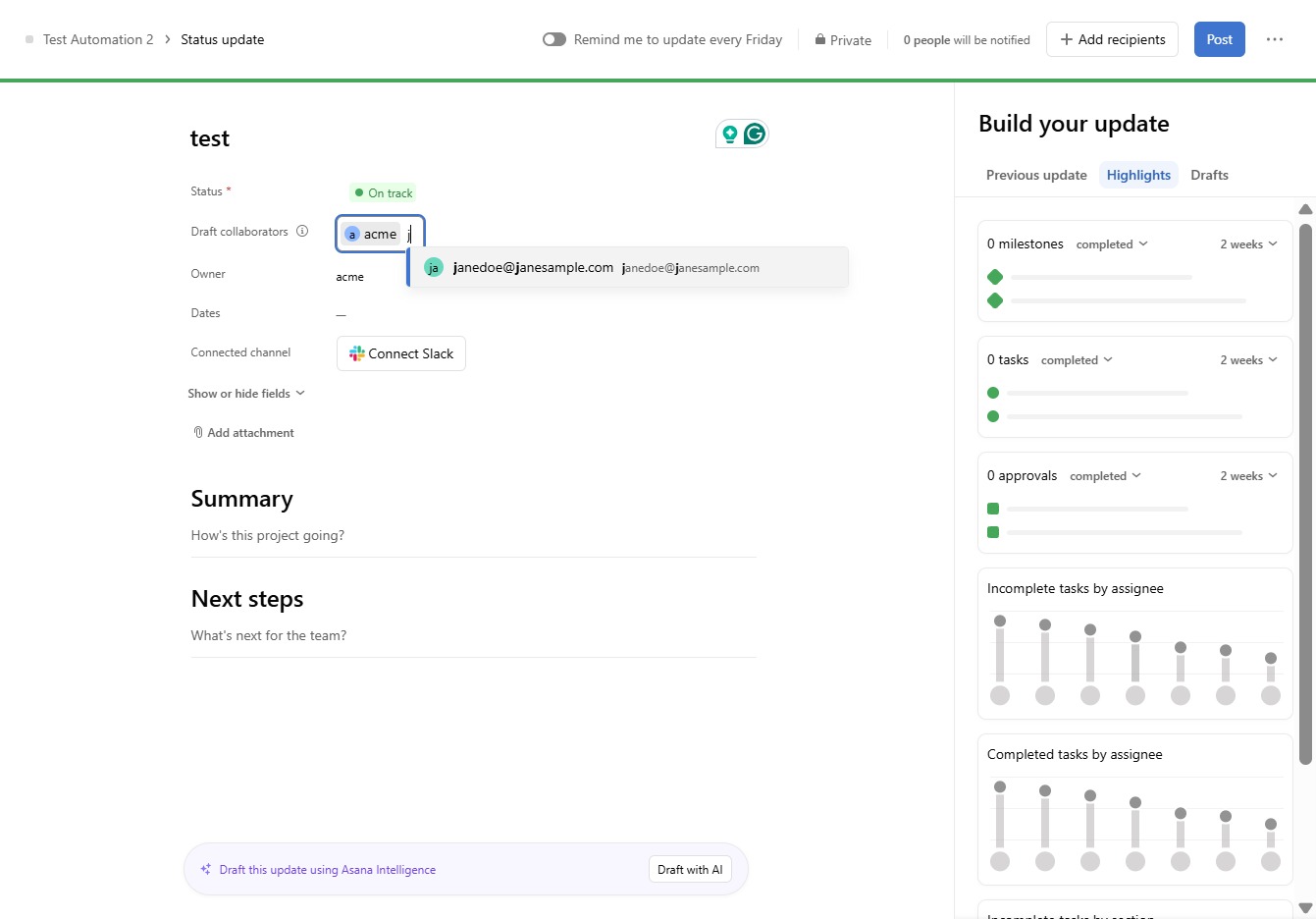 Klicken Sie auf das E-Mail-Feld
