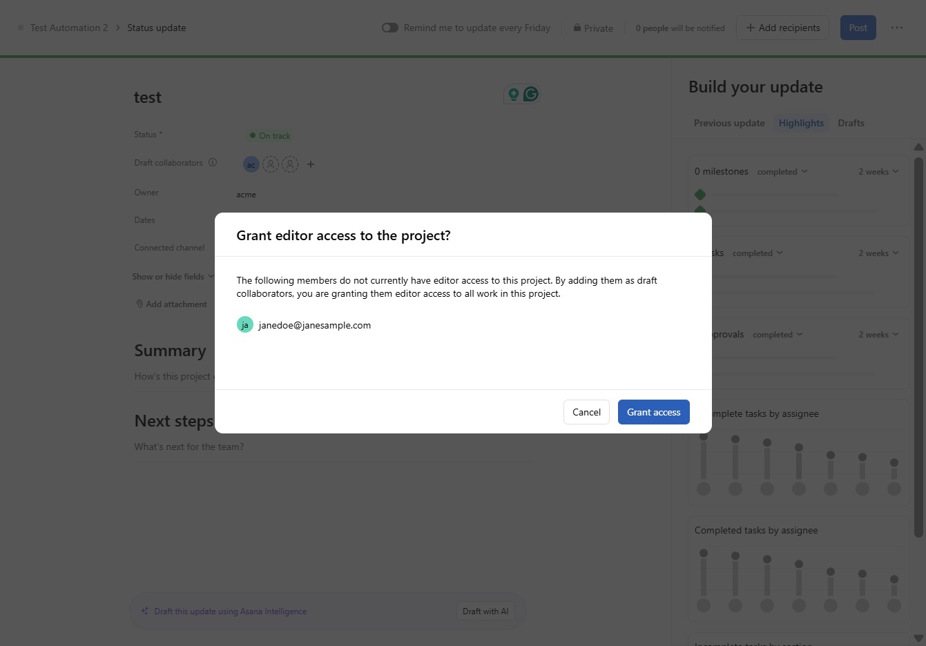 Grant access