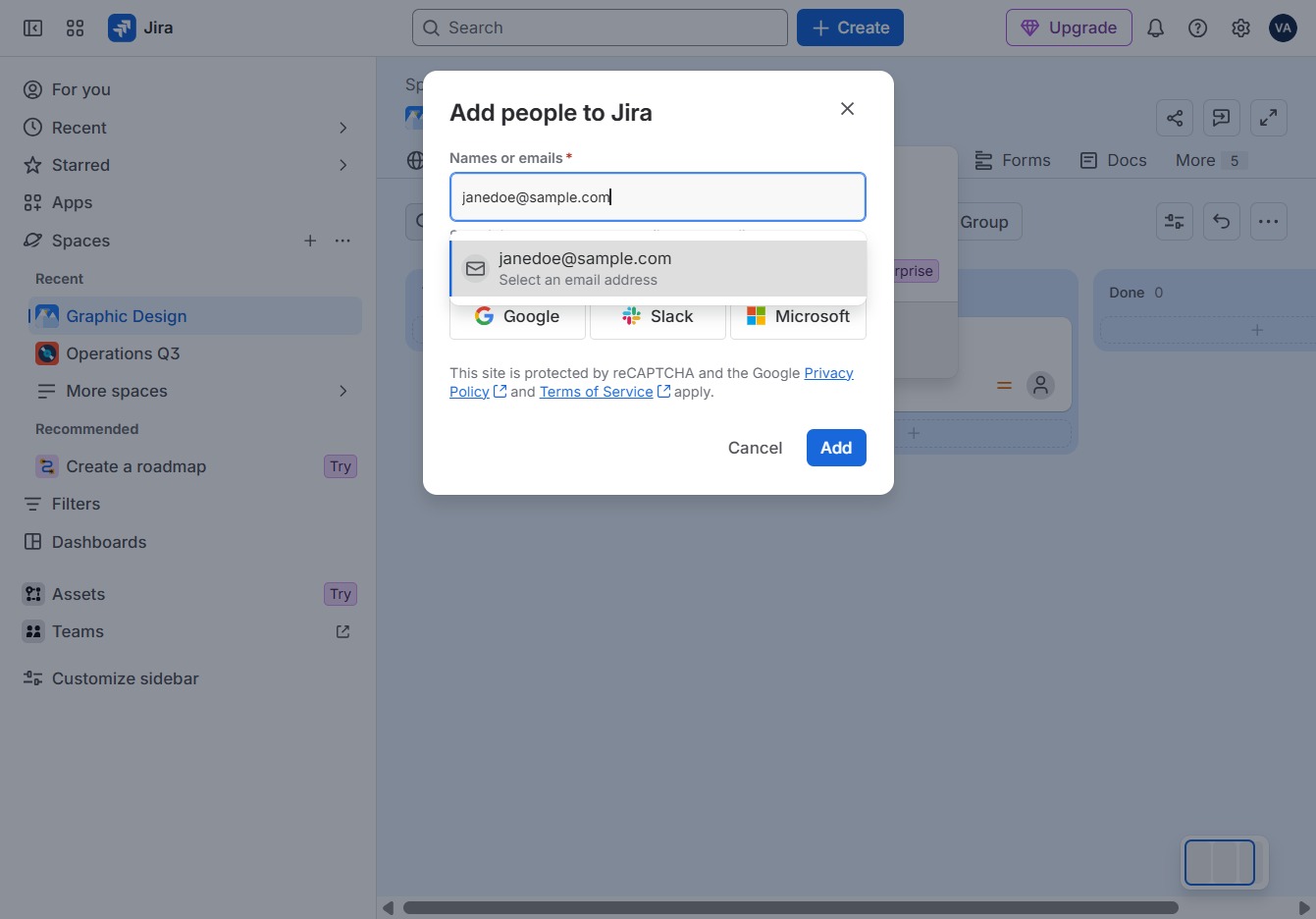 Select the Email field