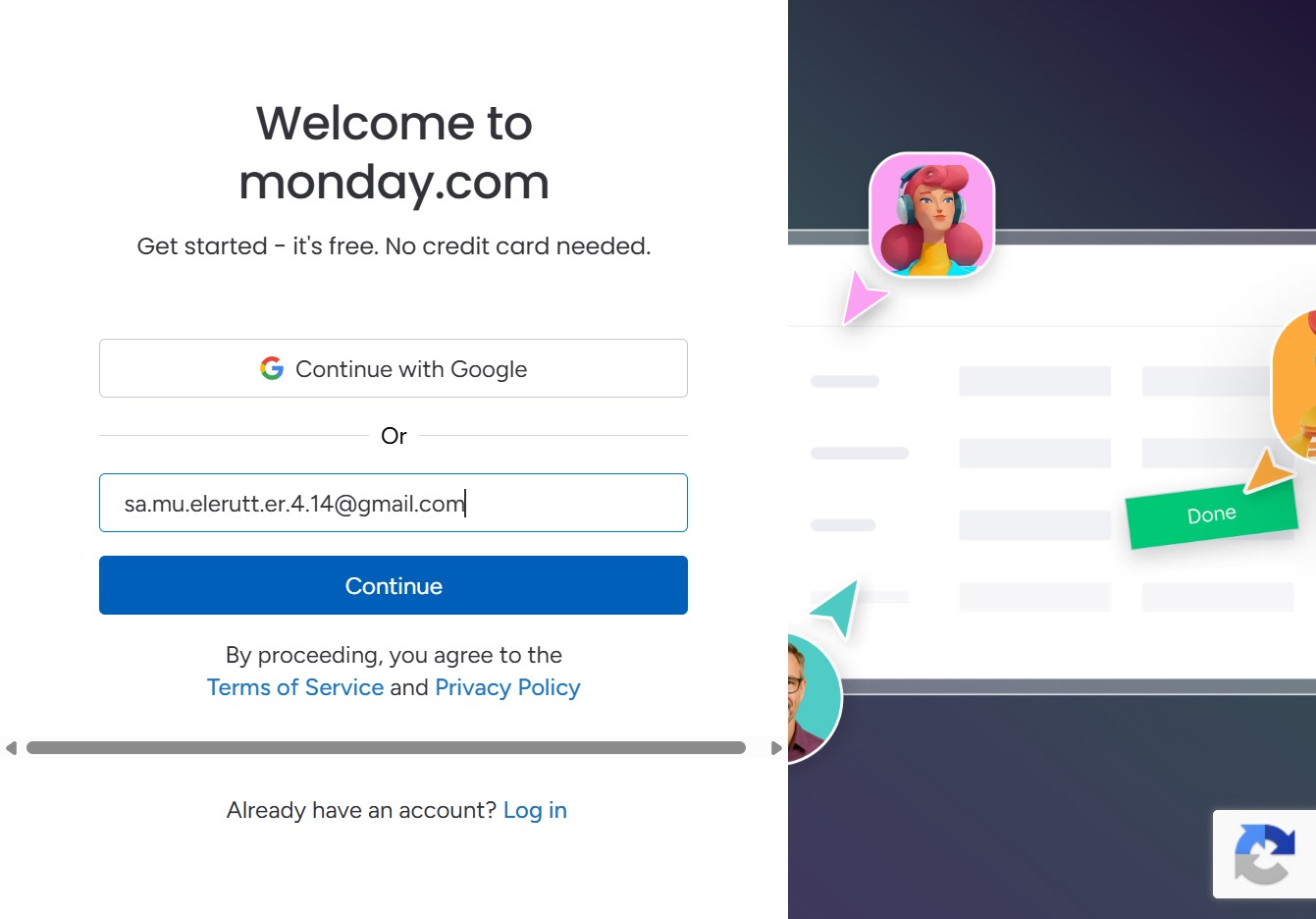 Type your email address in the input field