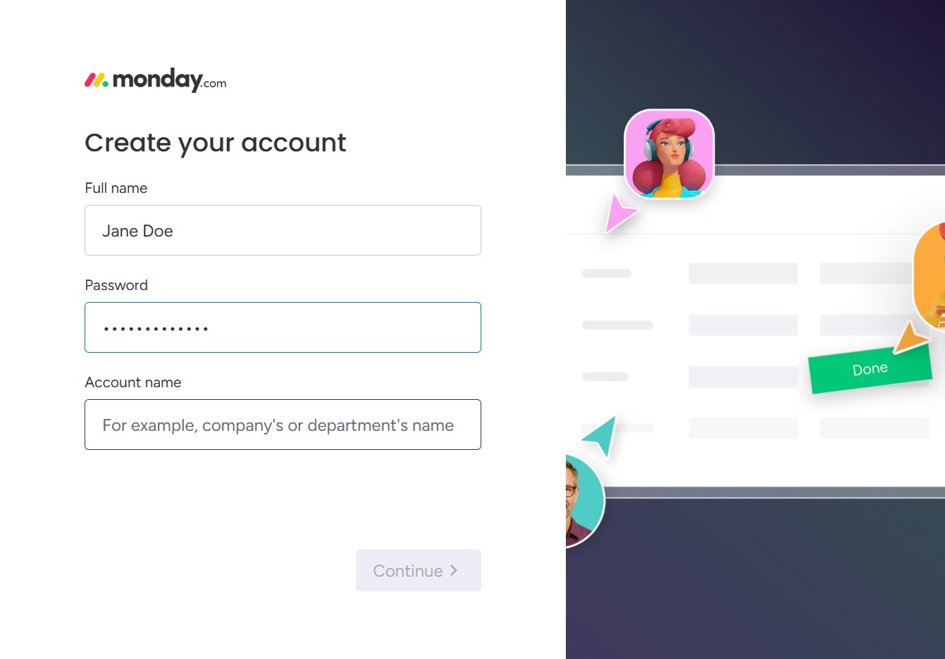 Click the Account name field