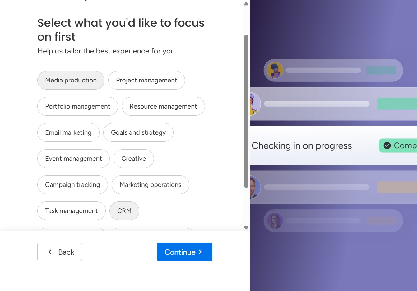 Click the CRM option