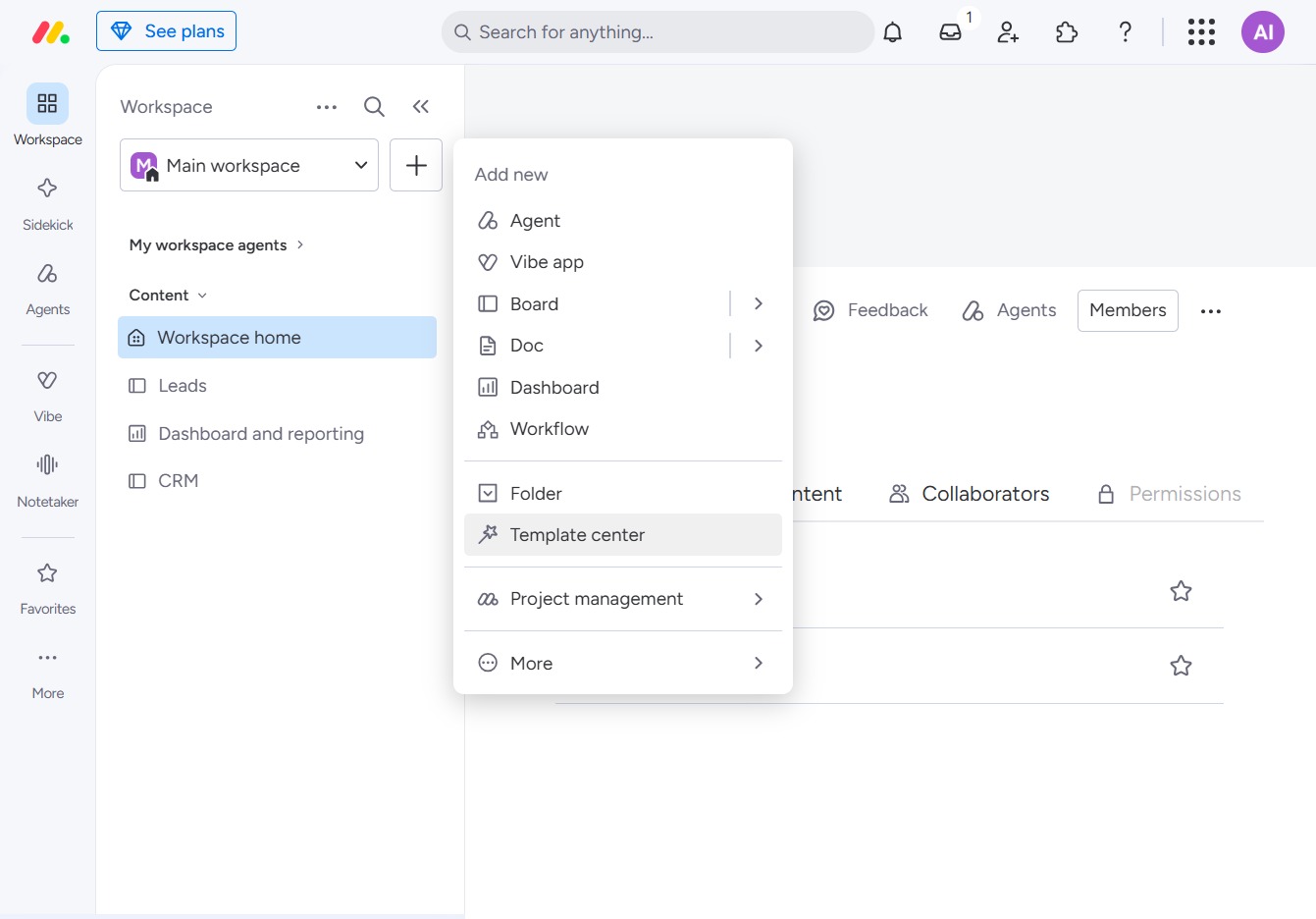 Click the Add new menu