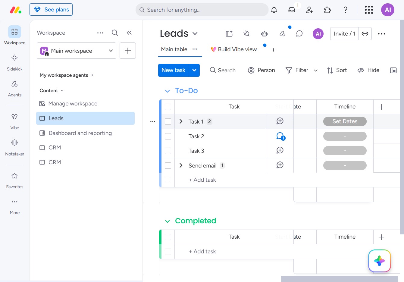 Click here to add a new task