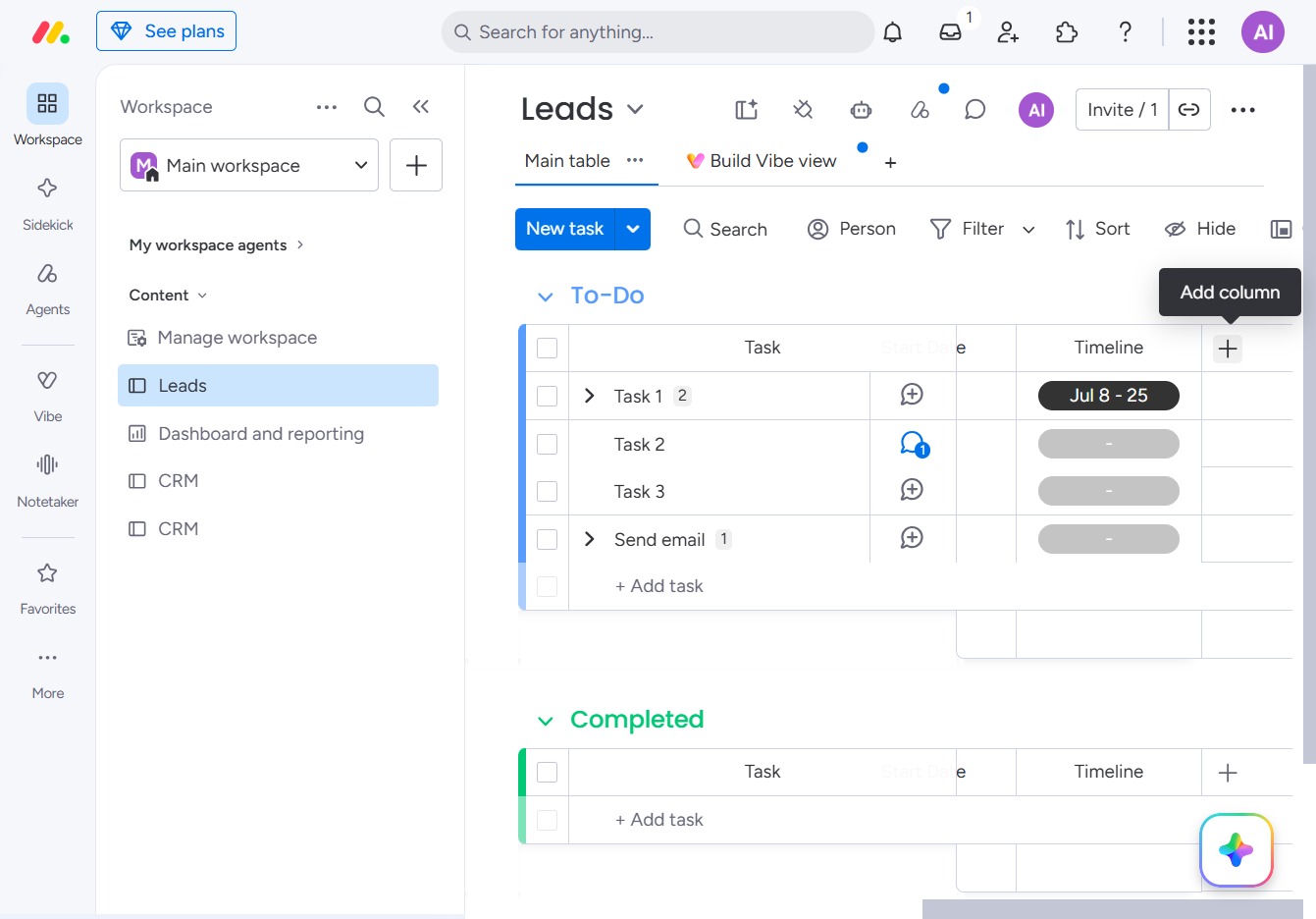 Click here to add a new task