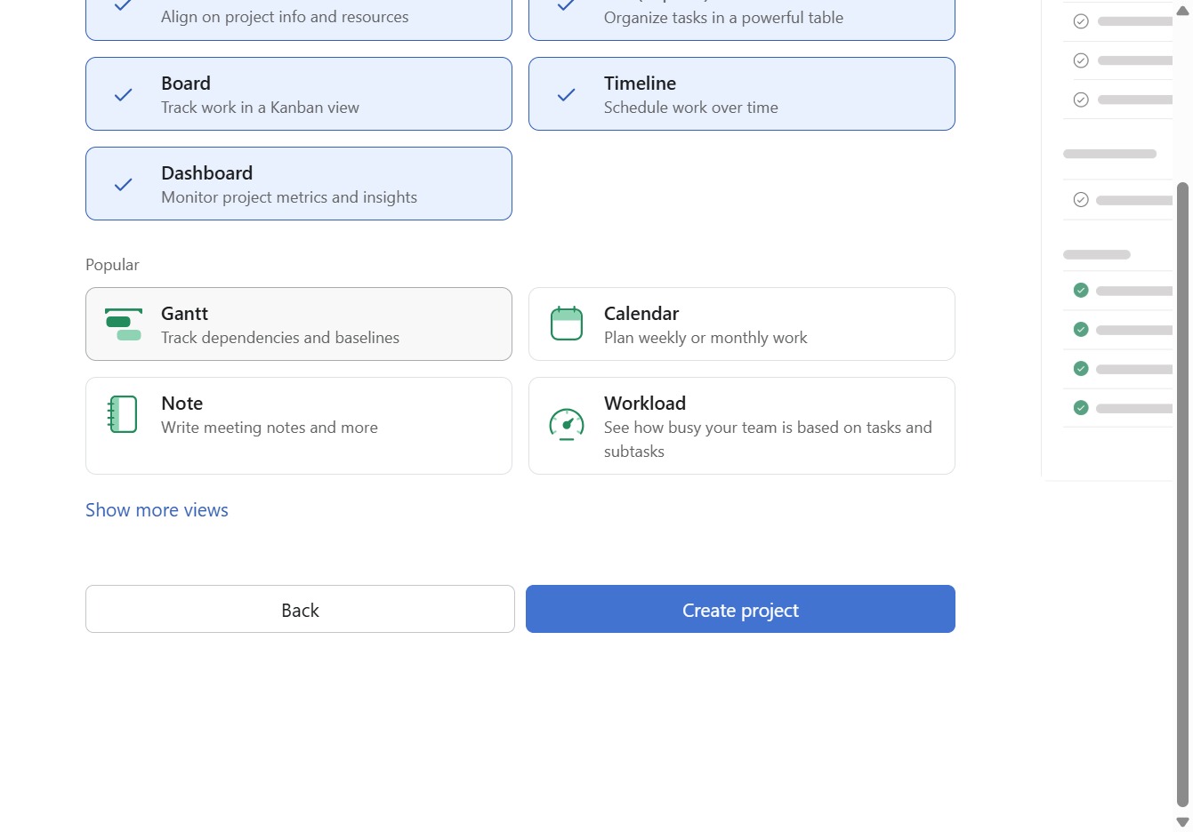 Click the Gantt option