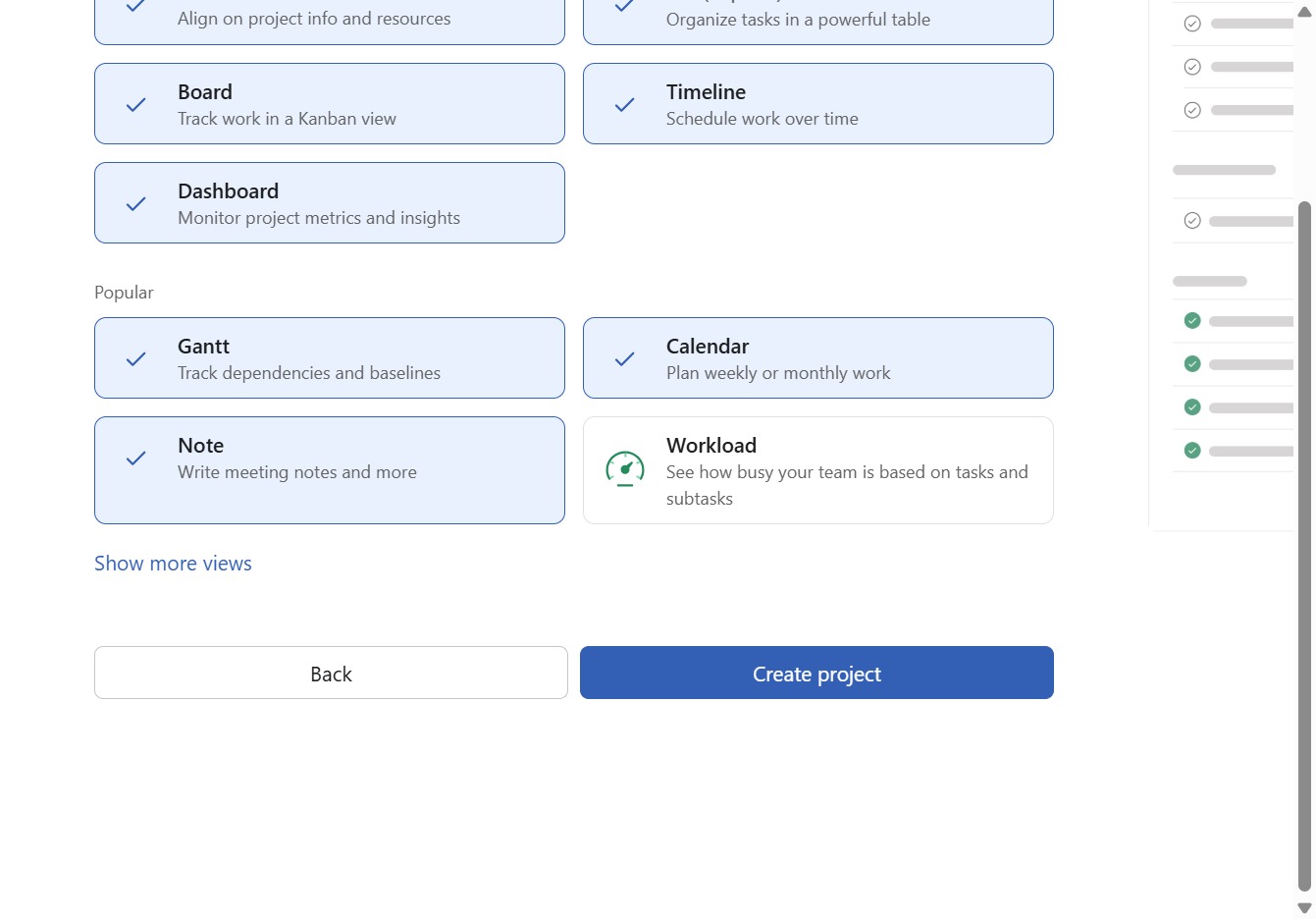 Click the Create project button