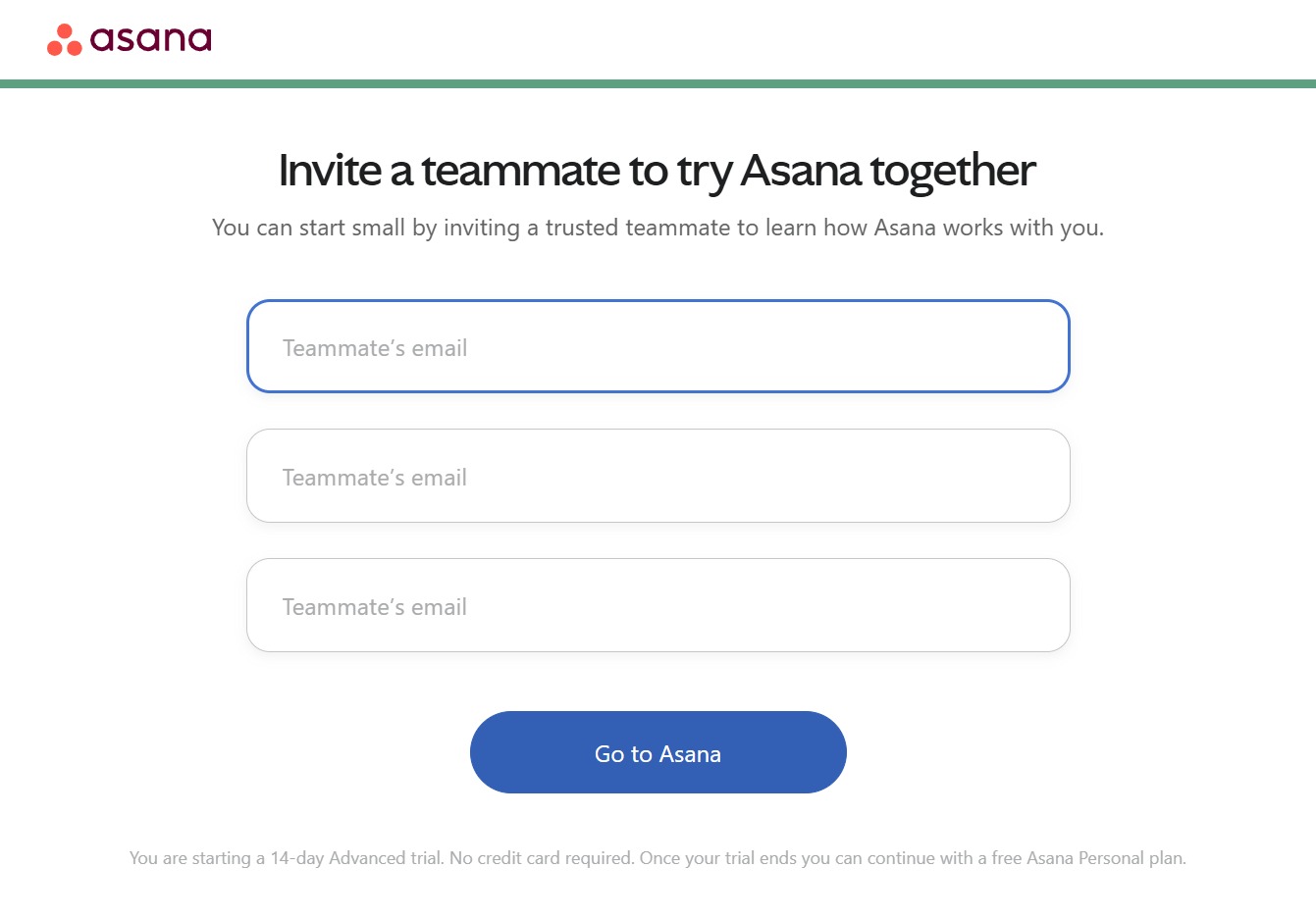 Click the Go to Asana button