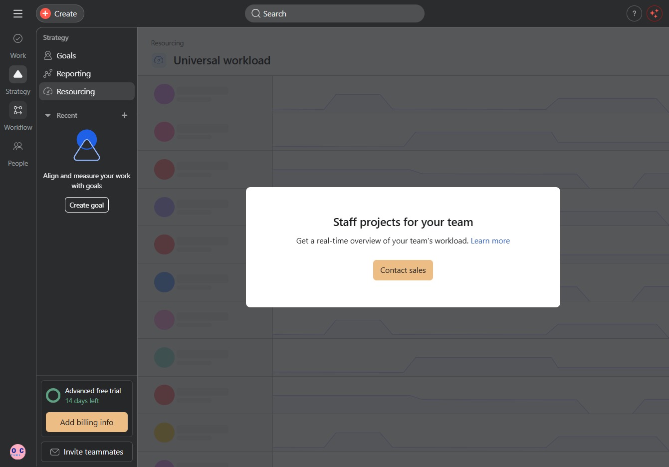Click the Workflow section