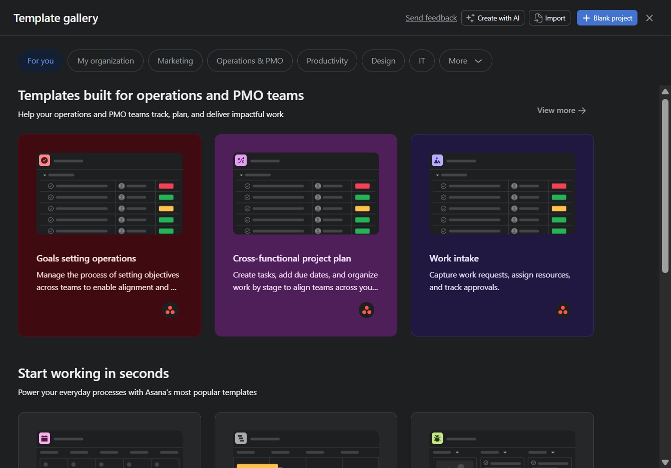Click the Cross-functional project plan option