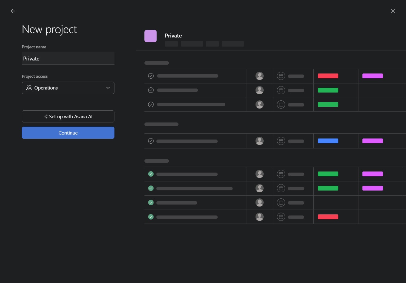 Click the Operations dropdown