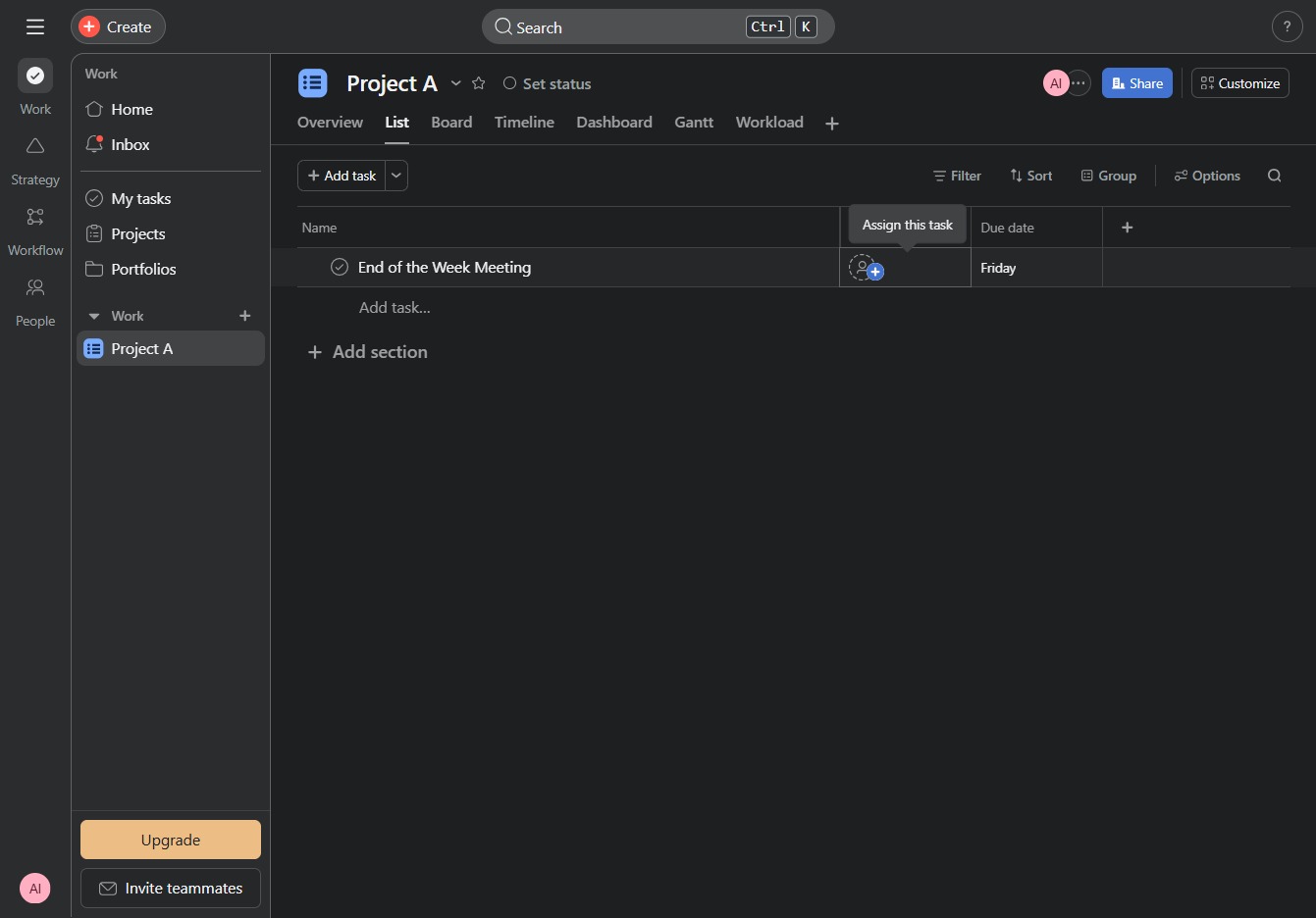 Click the Assign this task button