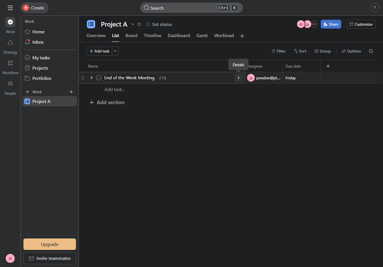 Click here to add a task