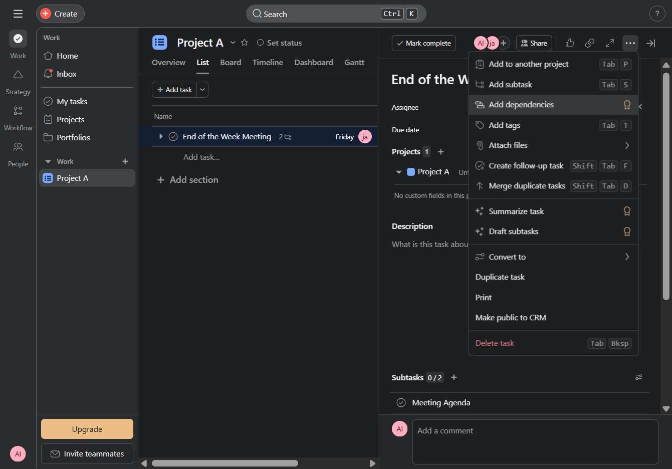 Click the Add dependencies option