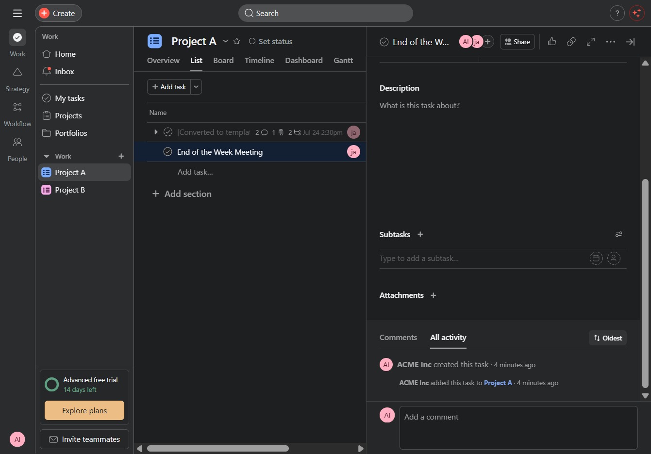 Click the Show sort options button