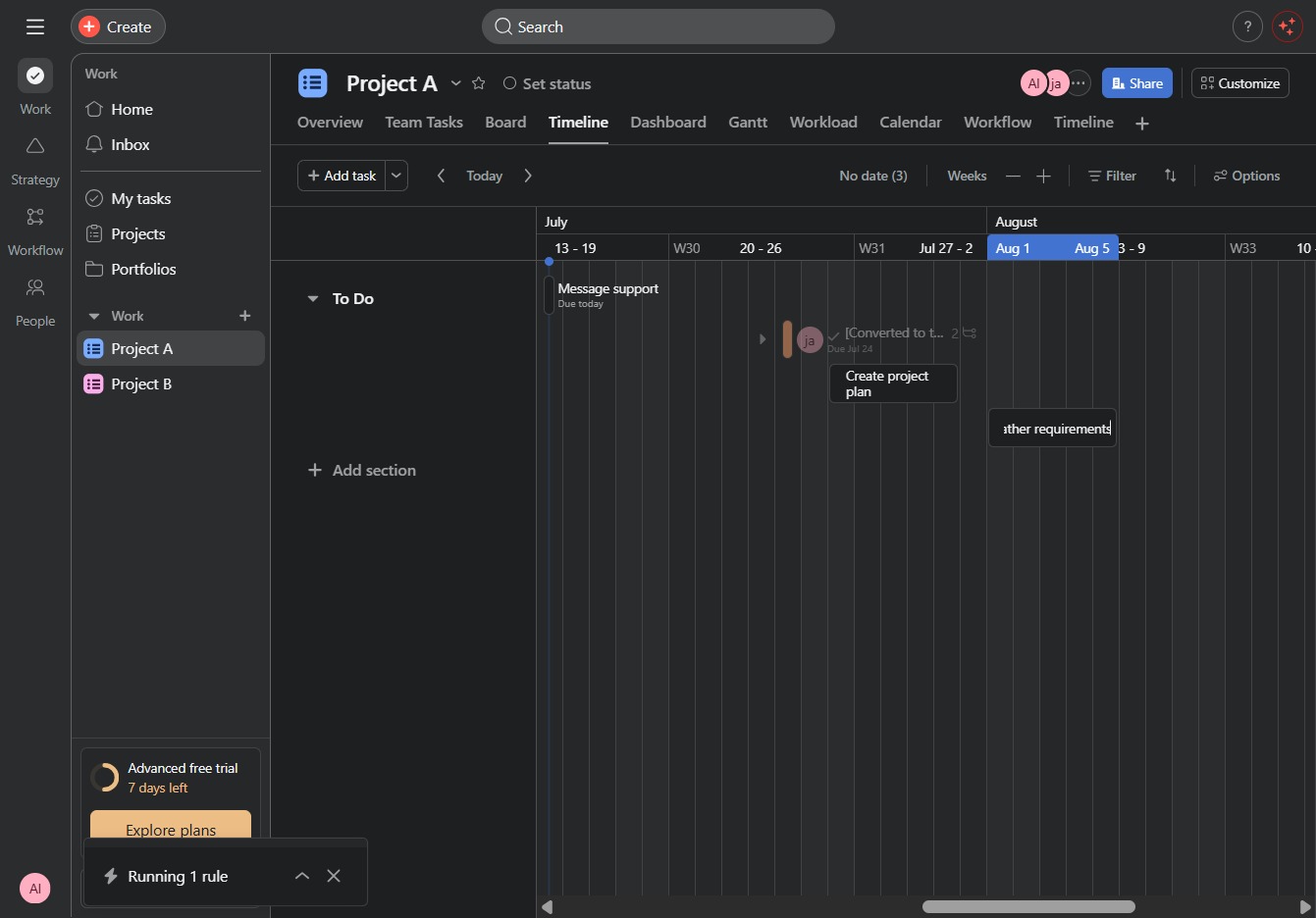 Type a task name in the input field