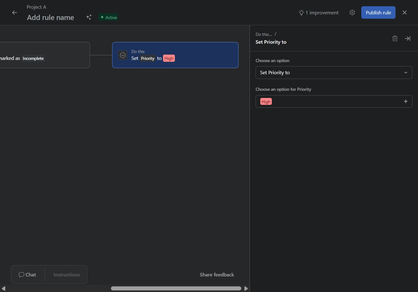Click the Publish rule button