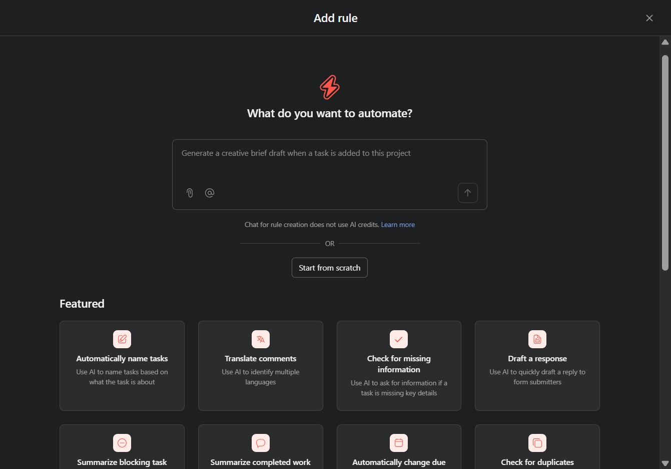 Click the Start from scratch option