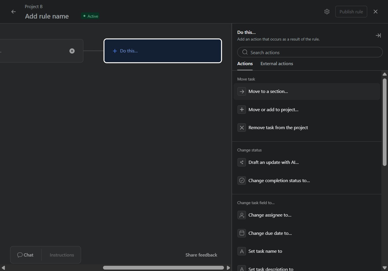 Click the Move to a section option