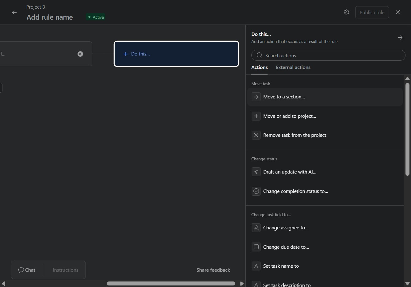 Click the Move to a section… option