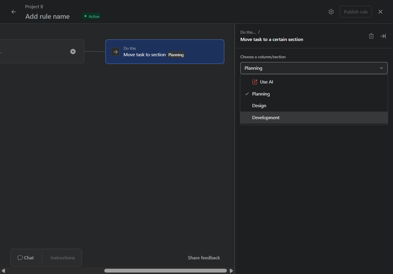 Click the Development section