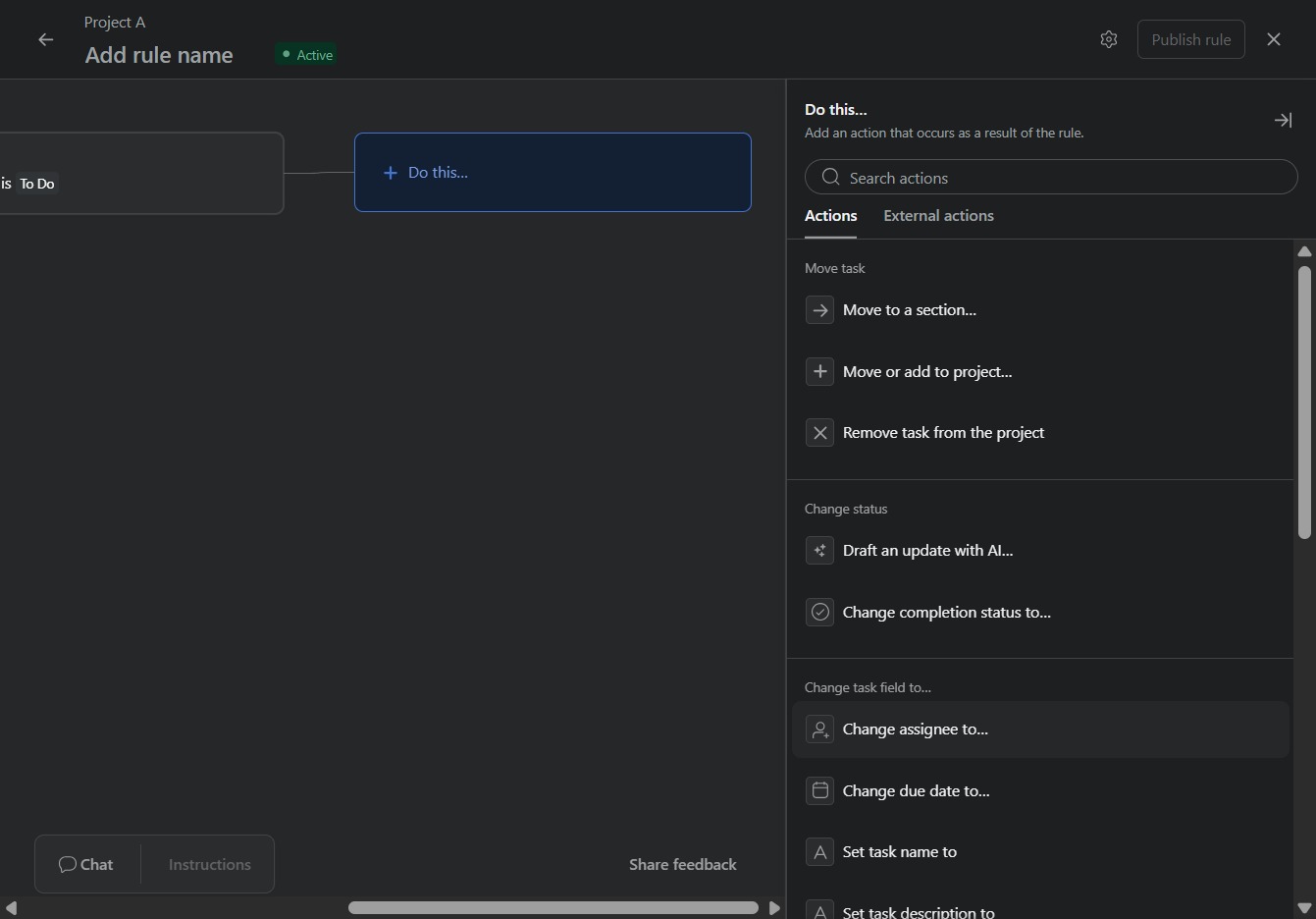 Click the Change assignee to… option