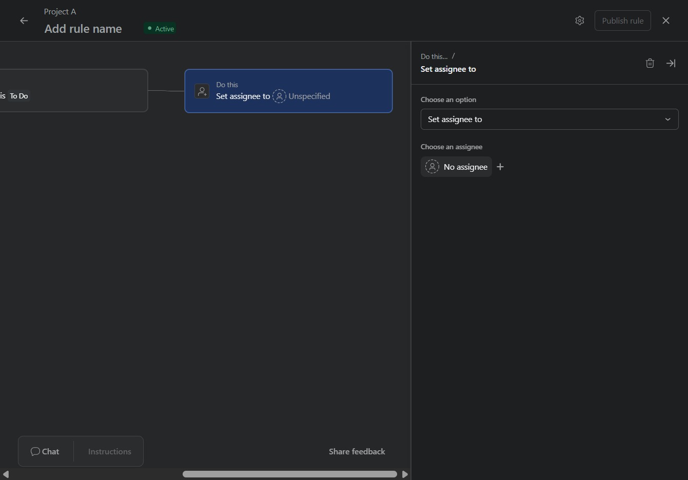 Click the No assignee option