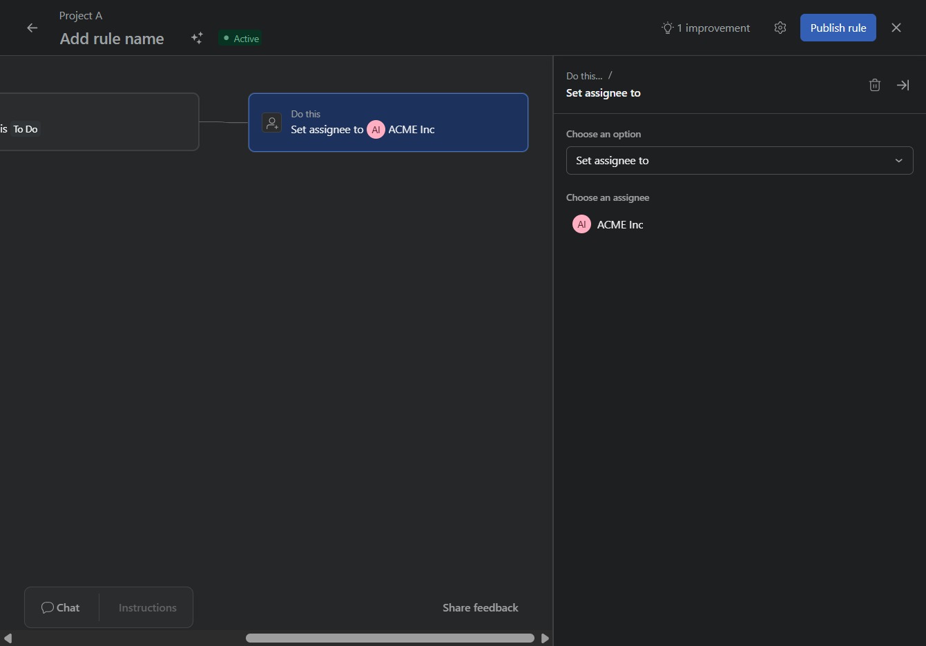 Click the Publish rule button