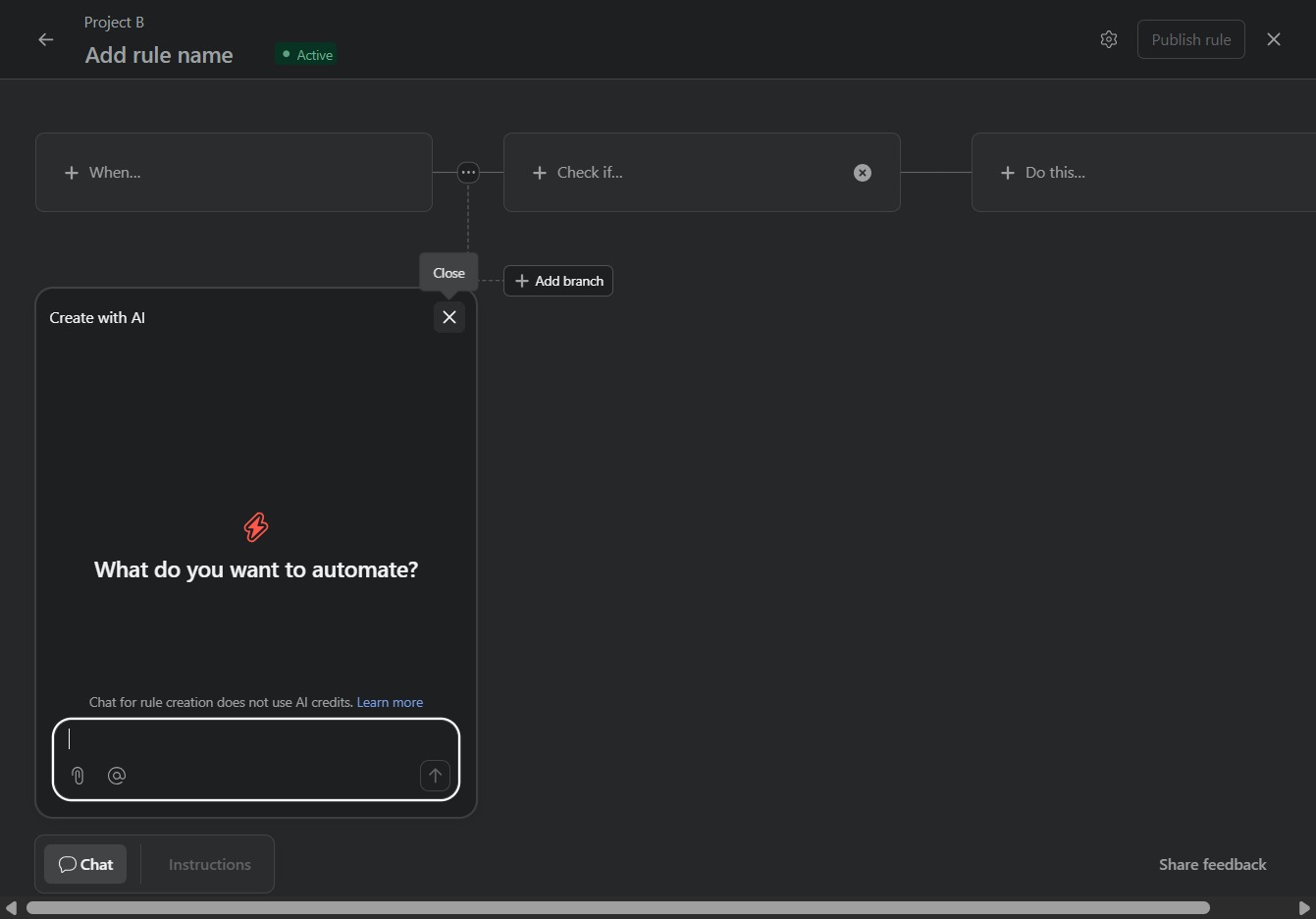 Click here to specify automation