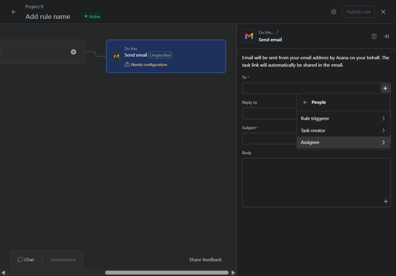 Click the Assignee field