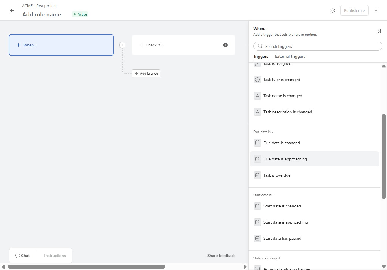 Click the 'Due date is approaching' option