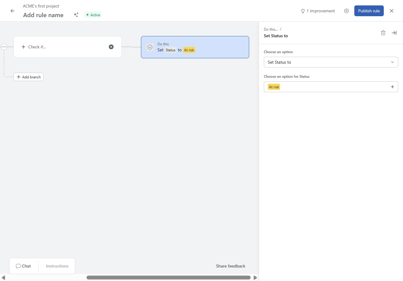 Click the Publish rule button