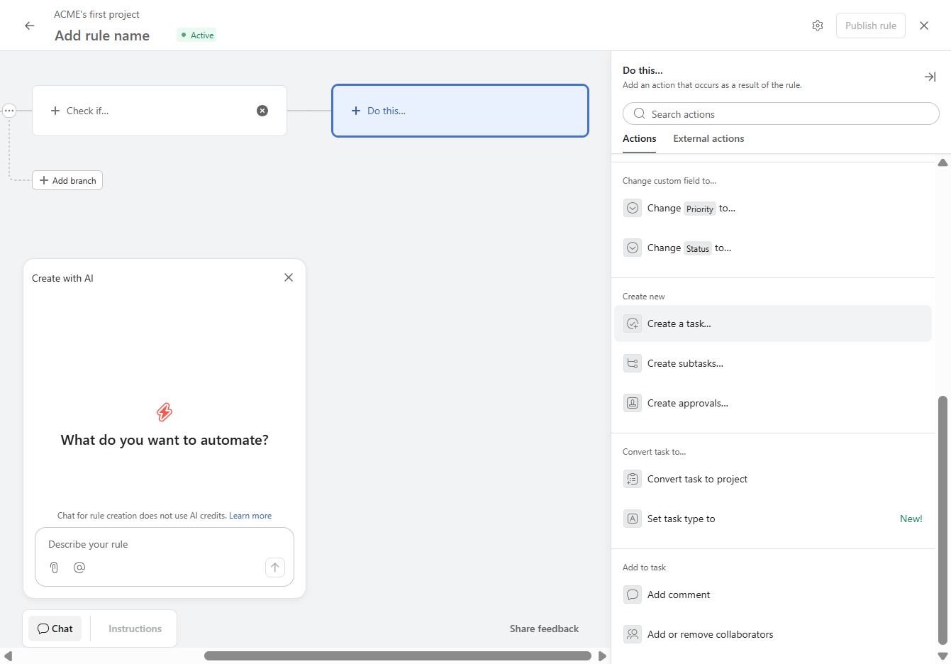 Click the Create a task button