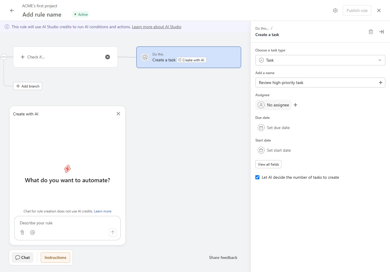Click the No Assignee dropdown