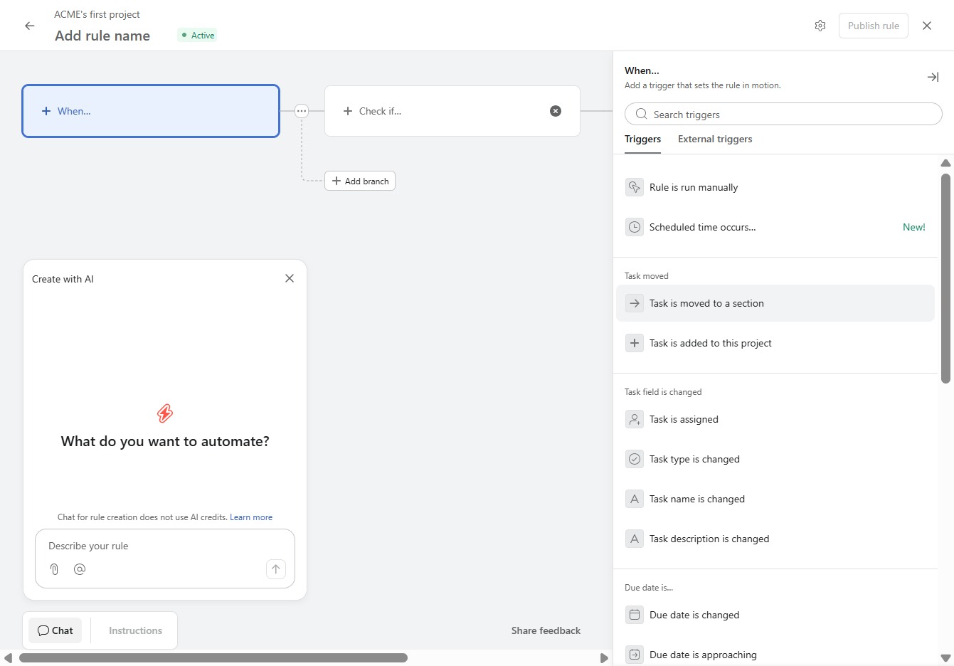 Click to Move Task to Section