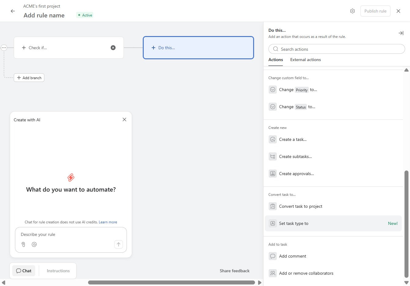 Click 'Set task type to New!'