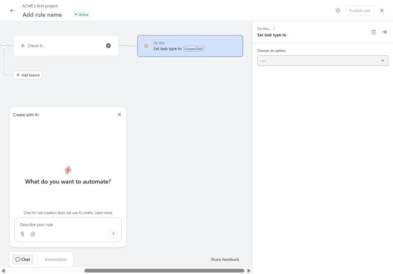 Click the Set task type to Upgrade button