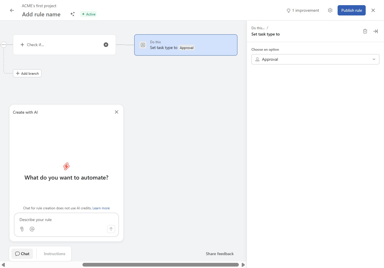 Click the Publish rule button