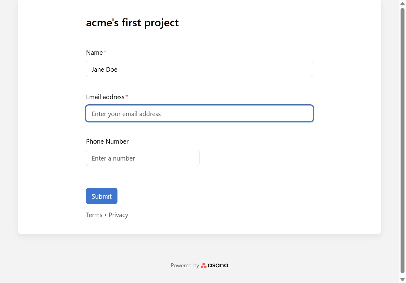 Click Enter the email address